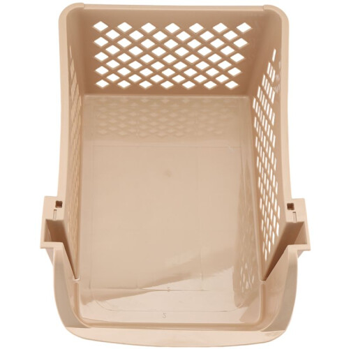 Stackable Plastic Basket Kitchen Storage Basket Fruit & Vegetable Plastic Storage Basket Plastic Storage Rack(Beige) 1