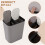 Trash Can Rectangle Plastic Push-Button Dual Compartment 12 Liter Recycling Waste Bin Garbage Can-Grey 3