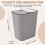 Trash Can Rectangle Plastic Push-Button Dual Compartment 12 Liter Recycling Waste Bin Garbage Can-Grey 7