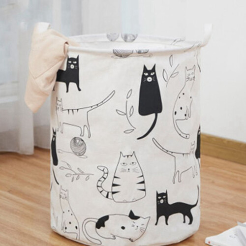 Laundry Basket Hamper Storage Bin Organization Collapsible Laundry Basket Cat Print Toy Storage Box 1