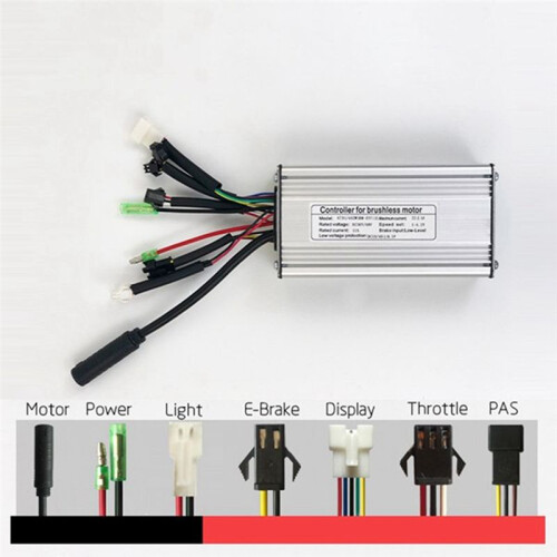 Electric Bicycle KT-22A Controller 36V/48V 9 Tubes Square Wave SM Connector Controller with Double Headed Light 1