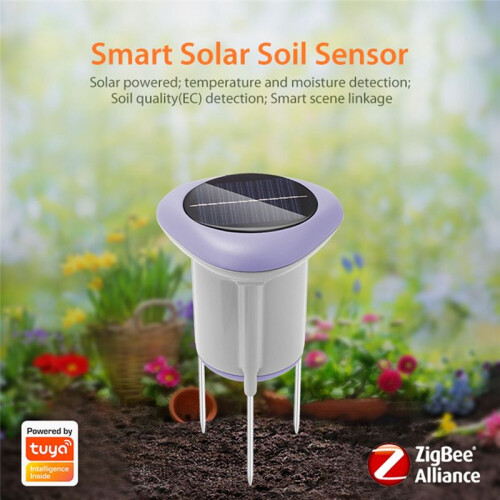 Tuya  Zigbee Solar Soil Sensor for Gardening Temperature and Humidity Meter APP Control Digital Soil Thermometer 2