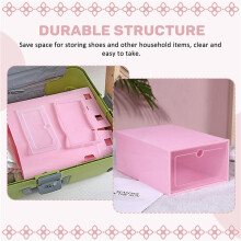 6-Piece Candy Color Shoe Box, Transparent Plastic Shoe Storage Box, Shoe Cabinet Storage Drawer Rectangle