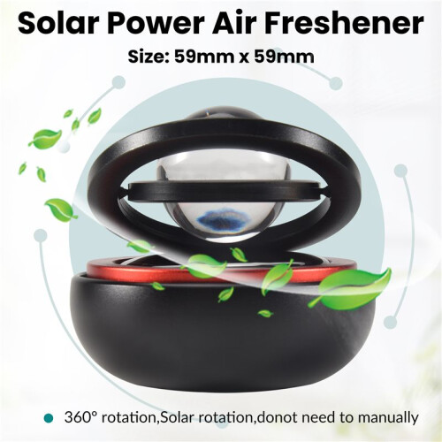 Auto Solar Power Luft Erfrischer, Aromatherapie Duft Diffusor Interstellar Suspension Doppel Ring Luft Diffusor, Schwarz 1