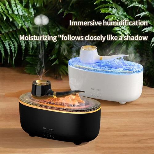Pipe Essential Oil Diffuser 2 Mist Modes Timer and Waterless Auto-Off 7 Colors Changed LED 200ml Humidifier Diffuser B 2