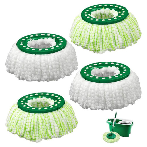 4pcs Mop  Replacement,Spin Mop Replacement  for Libman Tornado Mop, Microfiber Mop Heads Replacements 1