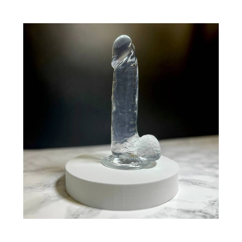 (Clear, XL) Suction Cup Dildo Realistic Feel Sex Toy Anal 6 7 8 9 Inch Large Medium Small