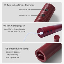 Electric Wine Bottle Opener Automatic Red Wine Corkscrew Rechargeable Wine Opener One-Click Button Wine Tools Kitchen A