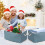 Foldable Storage Baskets Flax Dirty Clothes Storage Baskets Desktop Cosmetic Organize Box Rope Handle Organize Box 3