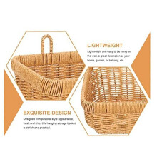 Ginger Garlic Storage Basket Pantry Sundries Organizer Sundries Storage Bin Wall Mount Basket Wicker Garlic Basket-B