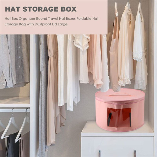 Hat Box Organizer Round Travel Hat Boxes Foldable Hat Storage Bag with Dustproof Lid Large Hat Storage Box Hat Boxes C 1