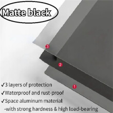 Floating Wall Shelf Black for Kitchen Bathroom Storage Rack Mirror Metal Shower Corner Shelves Organizer Cabinet Home A
