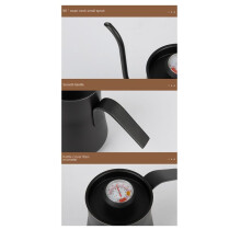 Chaleira para Gotejamento de Café em AçO InoxidáVel 550 ML com TermôMetro Gooseneck para Derramar sobre Café Bule de Chá Potes de Café