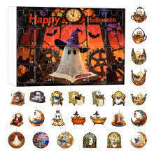 (Style H)Calendario conto alla rovescia fantasma serie Halloween con etichette acriliche per festeggiamenti
