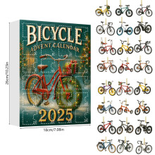 (Bicycle)Scatola cieca natalizia serie appendiabiti da parete acrilico con 24 oggetti festa per