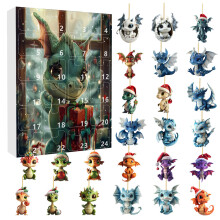 (Style G)Weihnachten Countdown Blindbox Acryl Drache Anhänger für Baumschmuck