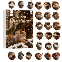(Style F)Weihnachten Tier Countdown Kalender Acryl Hängedeko Geschenk für Familie