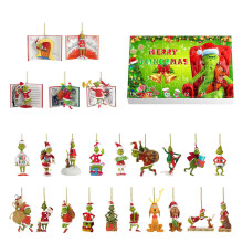 (Style L)Grinch Weihnachten Countdown Box mit Baumbehang für Weihnachtsgeschenke Feier
