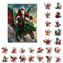 (Style A)Weihnachten Countdown 24 Tage Blindbox mit Dinosaurier Charms für festliche Deko Zuhause