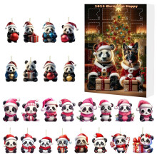(Style C)Weihnachtsfest Blindbox mit entzückendem Panda Acryl Ornament als Geschenk