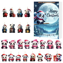 (Style B)Weihnachtsfest Blindbox mit entzückendem Panda Acryl Ornament als Geschenk
