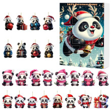 (Style D)Weihnachtsfest Blindbox mit entzückendem Panda Acryl Ornament als Geschenk