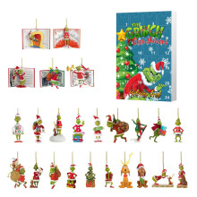 (Style A)Grinch Weihnachten Countdown Box mit Baumbehang für Weihnachtsgeschenke Feier