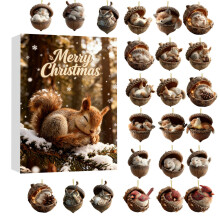 (Style E)Weihnachten Tier Countdown Kalender Acryl Hängedeko Geschenk für Familie