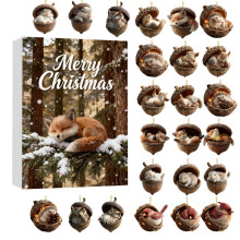(Style G)Weihnachten Tier Countdown Kalender Acryl Hängedeko Geschenk für Familie