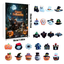 (06)Scatola cieca calendario ragno mago in resina serie Halloween per feste e collezionisti