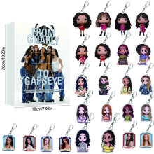 (Blue)Katseye Weihnachten Blindbox Schlüsselanhänger Set mit Acrylfiguren zum Verschenken