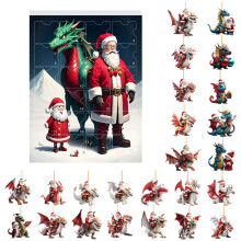 (Style C)Weihnachten Countdown 24 Tage Blindbox mit Dinosaurier Charms für festliche Deko Zuhause