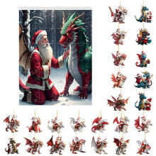 (Style B)Weihnachten Countdown 24 Tage Blindbox mit Dinosaurier Charms für festliche Deko Zuhause