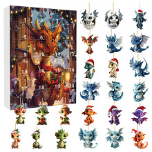 (Style C)Weihnachten Countdown Blindbox Acryl Drache Anhänger für Baumschmuck