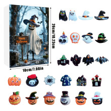 (02)Scatola cieca calendario ragno mago in resina serie Halloween per feste e collezionisti