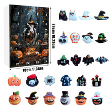 (01)Scatola cieca calendario ragno mago in resina serie Halloween per feste e collezionisti