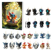 (Style A)Weihnachten Advent Box Überraschung mit Acryl blauer Drache Charm für Party Familie