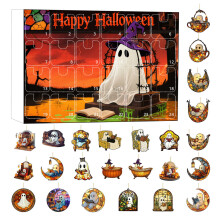 (Style C)Calendario conto alla rovescia fantasma serie Halloween con etichette acriliche per festeggiamenti