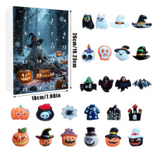 (05)Scatola cieca calendario ragno mago in resina serie Halloween per feste e collezionisti