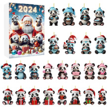 (Style B)Weihnachten Countdown Geschenkbox mit Panda Deko zum Aufhängen für festliche Feiern