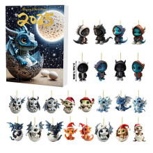 (Style D)Weihnachten Advent Box Überraschung mit Acryl blauer Drache Charm für Party Familie