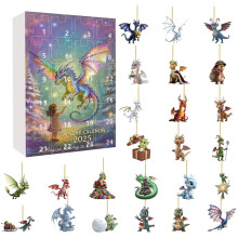(Style C)Drachenwald Weihnachten Countdown Kalender Acryl Wanddeko für Weihnachtsgeschenke