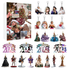 (Style P)Taylor Weihnachten Countdown Kalender mit Acryl Taylor Anhänger für Geschenk Urlaub