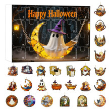 (Style A)Calendario conto alla rovescia fantasma serie Halloween con etichette acriliche per festeggiamenti
