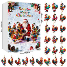 (Style G)Calendario dell'avvento natalizio pollo acrilico con 24 accessori per regalo stagionale