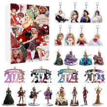 (Style G)Taylor Weihnachten Countdown Kalender mit Acryl Taylor Anhänger für Geschenk Urlaub