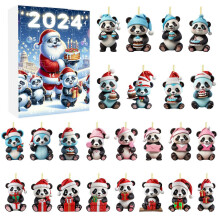 (Style D)Weihnachten Countdown Geschenkbox mit Panda Deko zum Aufhängen für festliche Feiern