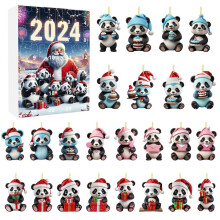 (Style F)Weihnachten Countdown Geschenkbox mit Panda Deko zum Aufhängen für festliche Feiern