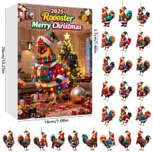 (Style A)Calendario dell'avvento natalizio pollo acrilico con 24 accessori per regalo stagionale