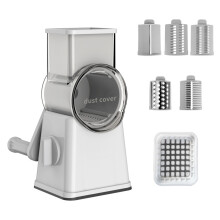 (White) 6-in-1 Stainless Steel Food Chopper for Kitchen